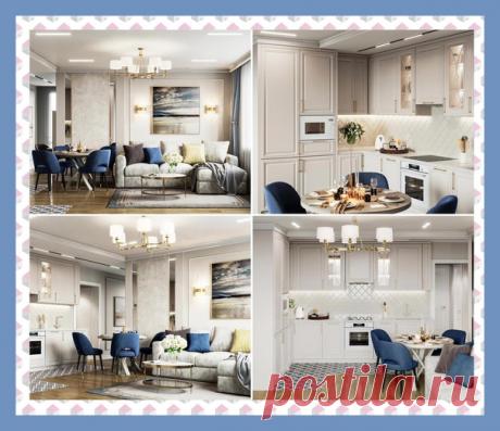 Все о дизайне интерьера Чудесная кухня-гостиная!