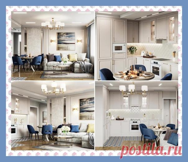 Все о дизайне интерьера Чудесная кухня-гостиная!