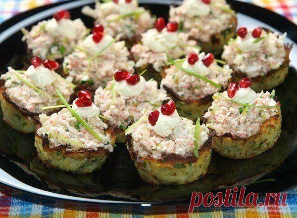 Картофельные гнезда с начинкой из крабового мяса / Удивительная еда!