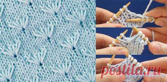 Узор спицами «Цветы одуванчика»
Видео: https://vjazalochka.ru/uzory-vyazaniya/spicami/uzor-spicami-tsvety-oduvanchika-video