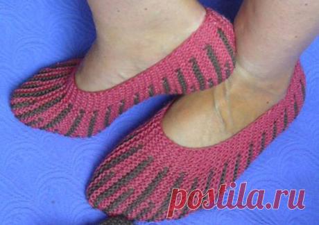 Следки на двух спицах без шва | LS