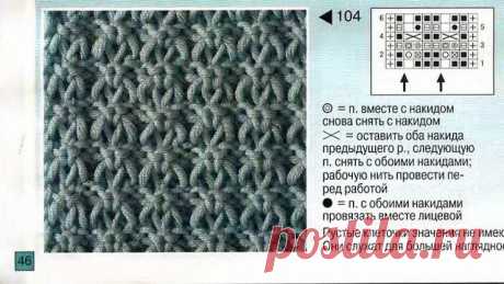 Красивые узоры спицами + схемы. Для вашей коллекции