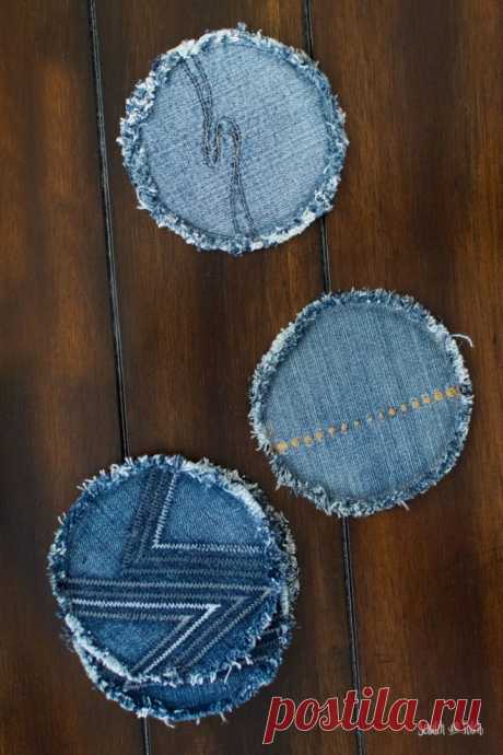 Подставки поделки из джинсов | Джинсы Upcycle | Царапина и стежка