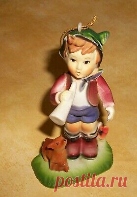 Vintage BOY WITH HORN AND DOG Adler Hummel Style Figurine Ornament HONG KONG  | eBay LITTLE BOY WITH HORN AND HIS DOGGIE. KURT ADLER. MAKE IN HONG KONG. I don't insure an item unless you ask.