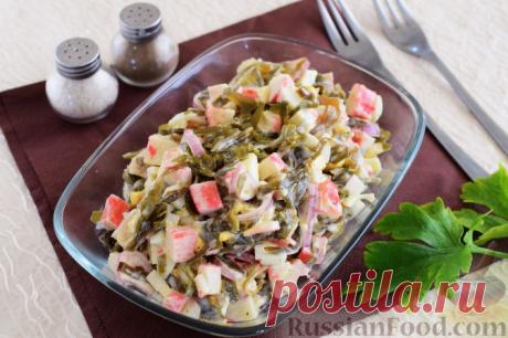 Рецепт: Салат с крабовыми палочками и морской капустой на RussianFood.com