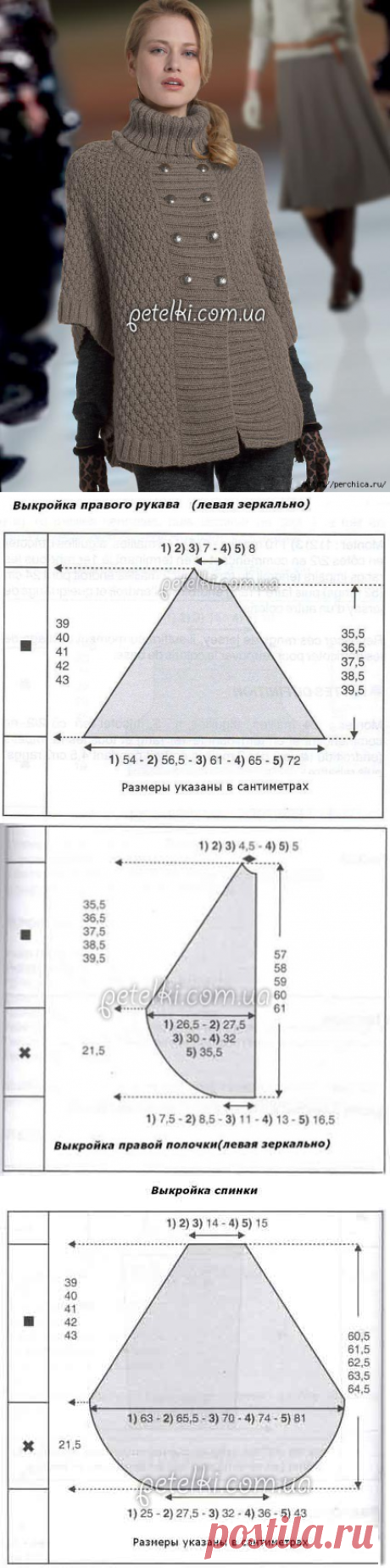 Вязаные жакеты - моя слабость! Стильный жакет-пончо спицами