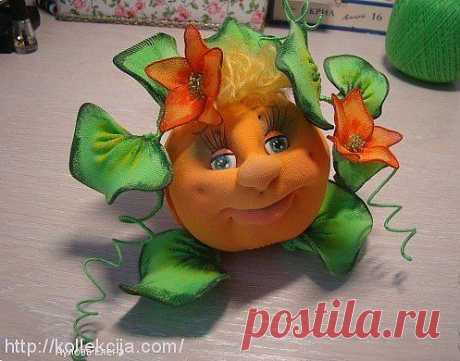 Тыква из колготок. Автор Елена Аулова..