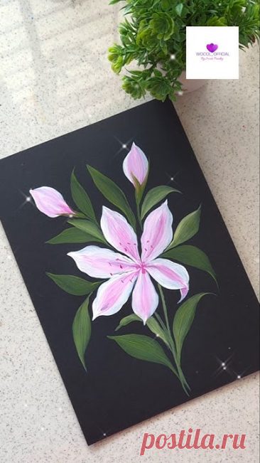 Painting lilies in acrylics #wocol #shorts