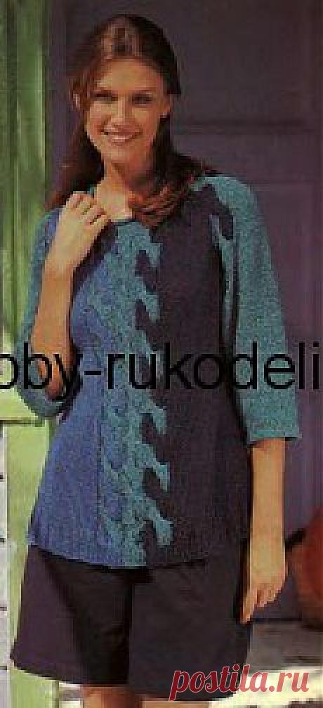 Хобби (рукоделие своими руками): вышивка, вязание » Архив блога » Вязание спицами – сине-зеленый пуловер