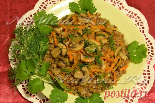 Рецепт гречневой каши с грибами в мультиварке