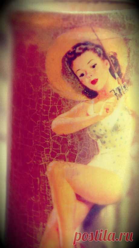 Подставка для ручек: кракелюр и декупаж своими руками