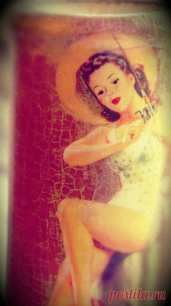 Подставка для ручек: кракелюр и декупаж своими руками