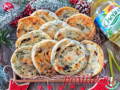 Лепешки с зеленью и вялеными томатами Кулинарный рецепт