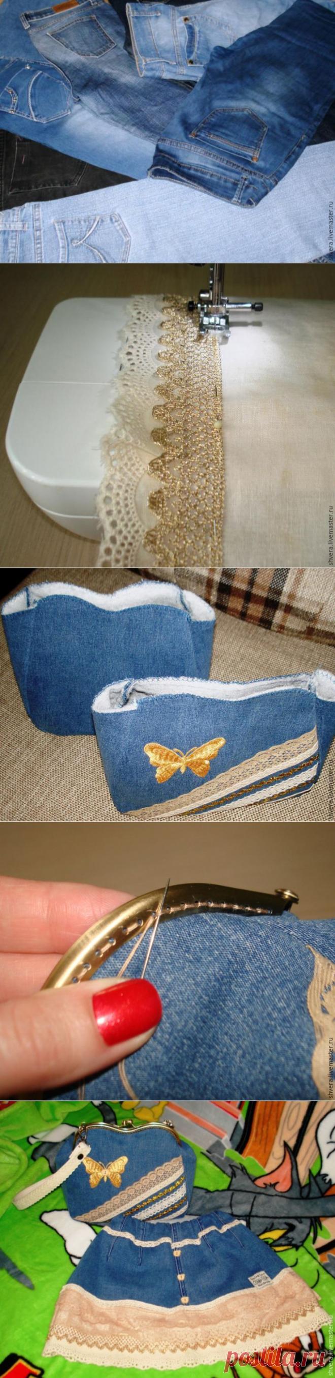 Шьем для девочки юбку и сумочку из ненужных джинсов - Ярмарка Мастеров - ручная работа, handmade