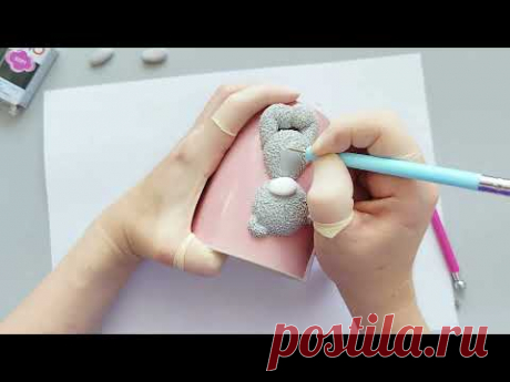 Мастер-класс: декор кружки — мишка с цветком/Master Class: Mug Decoration – Teddy Bear with a Flower
