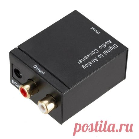 Digital Optical Coax to Analog RCA L/R Audio Converter Adapter with Fiber Cable - US$6.99