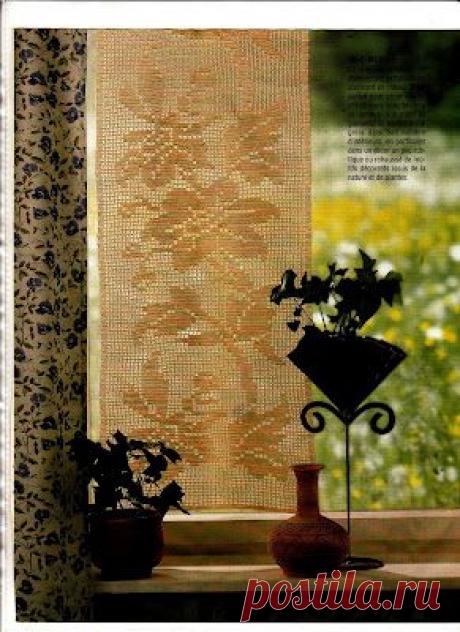 Вязаные вещи: Уют в доме-шторки