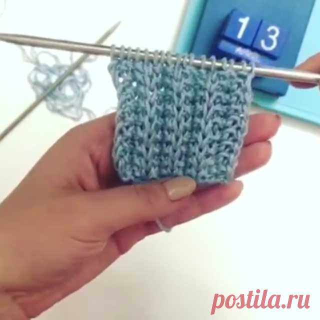 МК-видео вязание в Instagram: «Польская резинка. . Эта очень красивая и объемная резинка вяжется только лицевыми петлями (без изнаночных петель). Раппорт узора составляет…»