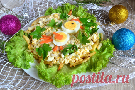 Салат "Петушок" с картошкой фри - пошаговый рецепт с фото на Повар.ру