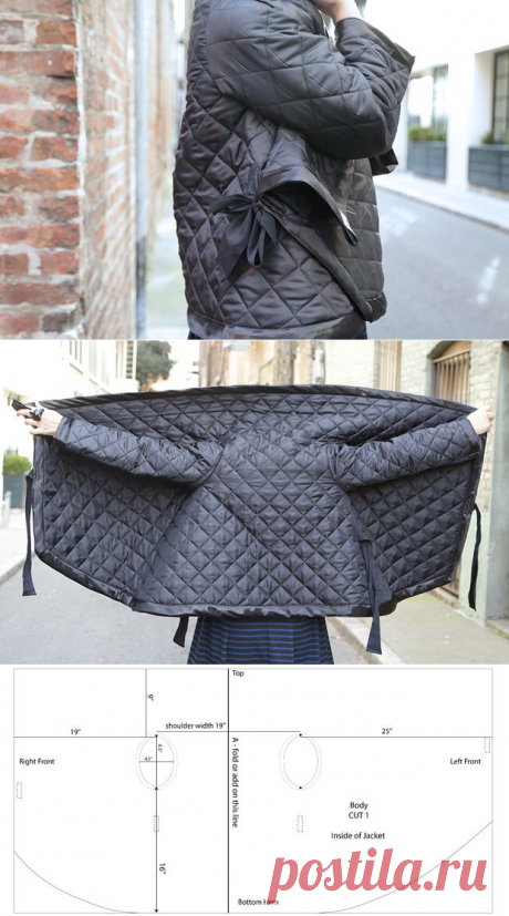 Стеганый прямоугольный жакет (выкройка, Diy) / Простые выкройки / ВТОРАЯ УЛИЦА