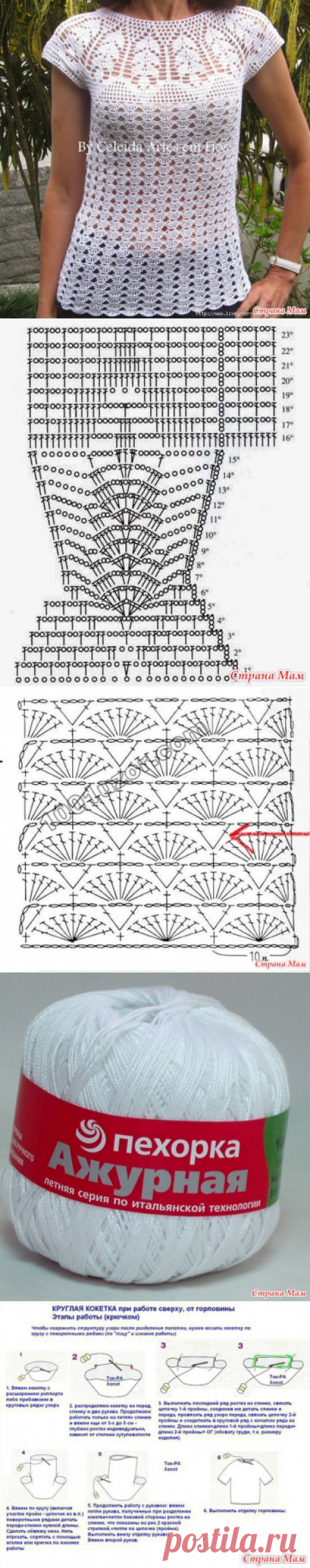 Топ &quot;Весенние листочки&quot; вяжем все вместе.