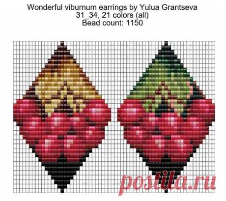​Схемы серёжек "Калина" и "Мечта"