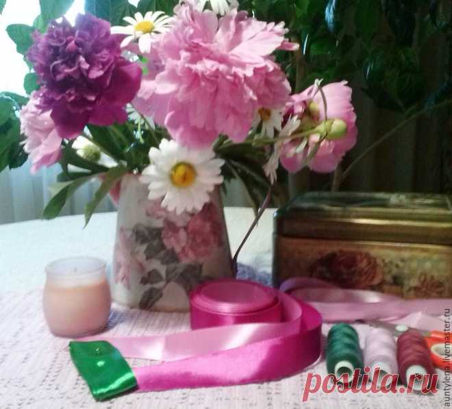 Создаем нежные пионы из атласной ленты - Ярмарка Мастеров - ручная работа, handmade
