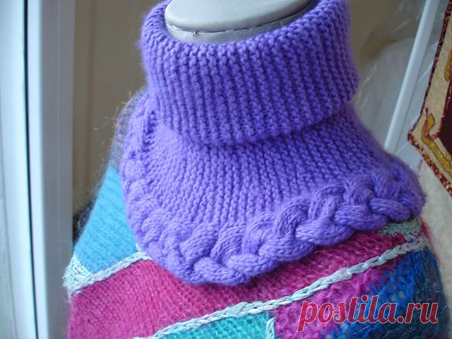 Манишка спицами, связанная узором "Косы" и платочной вязкой поперёк от "DROPS Design" - 8 Января 2015 - Рукоделие своими руками - "Магия Творчества"-информационный портал.