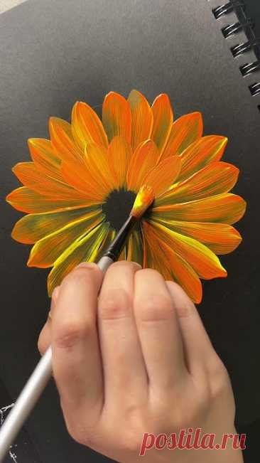 ✨My Black Diary Day✨ Brush Stroke Painting #acrylicpainting #art #floralart #shorts #asmr #viral