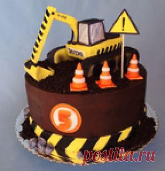 Экскаватор из марципана. Идея тематического торта
