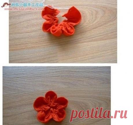 Цветы из ленты. Мастер-класс