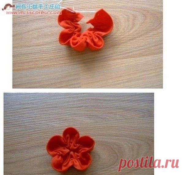 Цветы из ленты. Мастер-класс