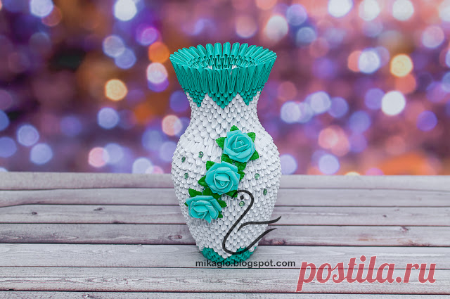 Origami 3d - mikaglo: 715. Wazon z origami / 3d origami vase