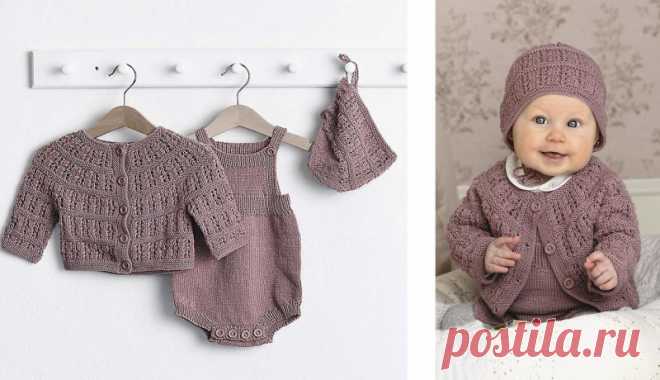 Вяжем теплый детский комплект