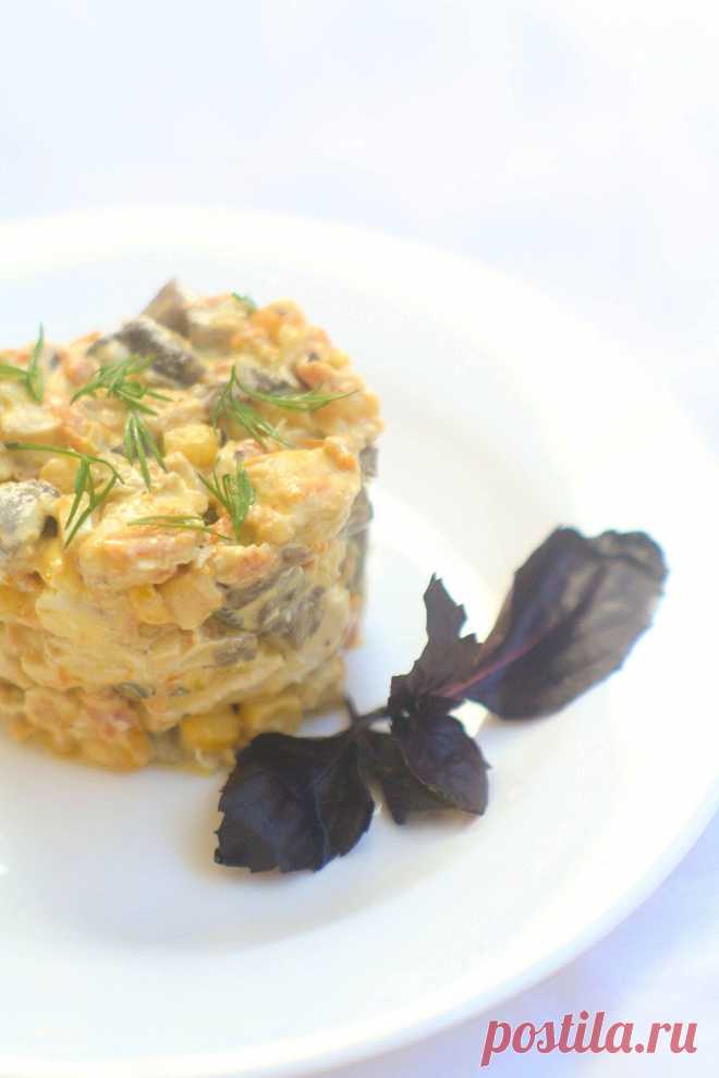 Салат с кукурузой и грибами | Рецепт от Ксении