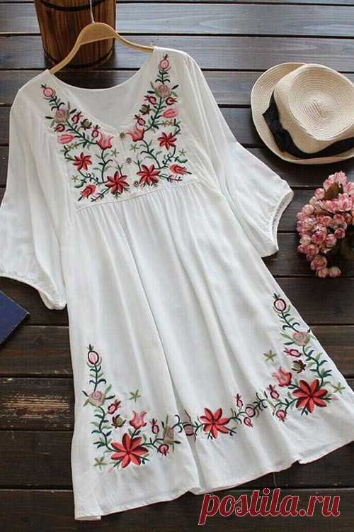 Cupshe Free Spirit Floral Embroidery Dress