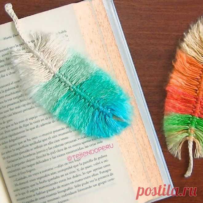 Как сделать перья из пряжи