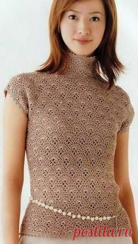 Ажурная кофта с узором связана крючком. Схема вязания кофты крючком | Домоводство для всей семьи