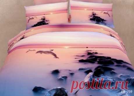 New Arrival Sunset Dolphin and Reef Print 3D Bedding Sets - beddinginn.com