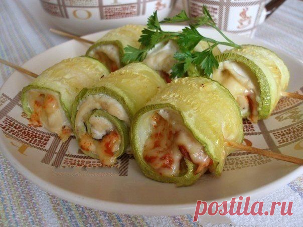 Суперские рулетики из кабачков с куриным мясом | Готовим вместе