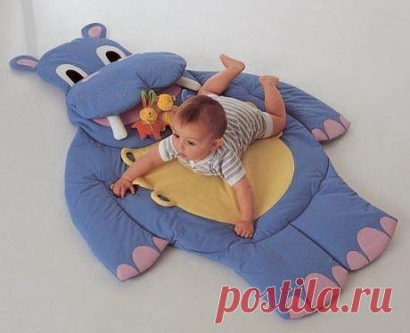 Шьём детский коврик Бегемотик