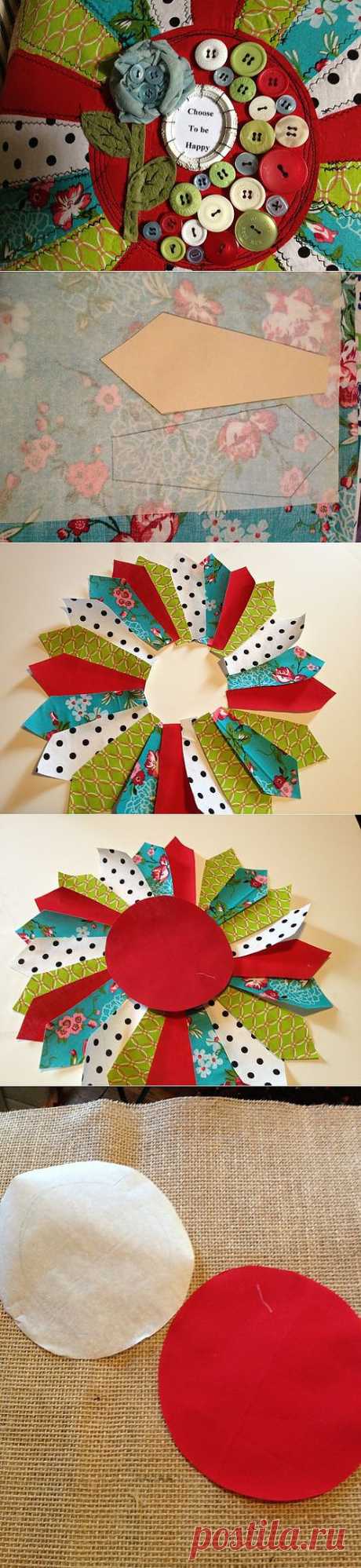 Raw Edged Dresden Plate Pillow - Mel Designs