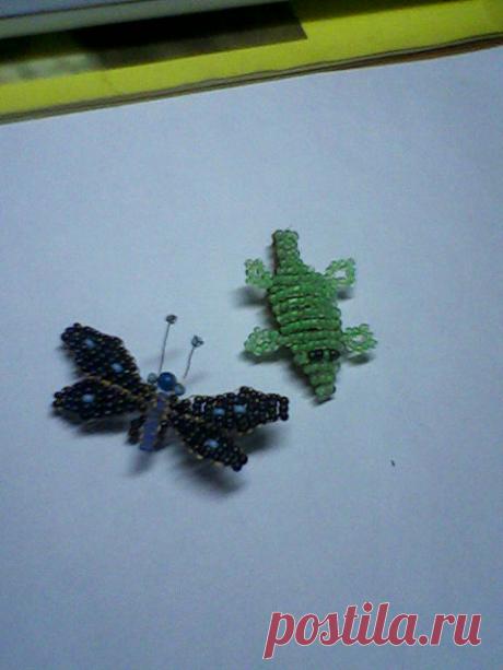 бабочки из бисера