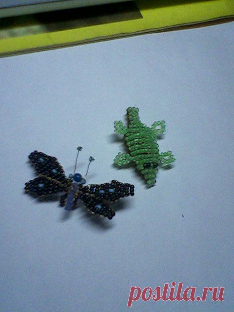 бабочки из бисера