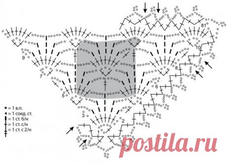 Кружевная шаль из цветной пряжи