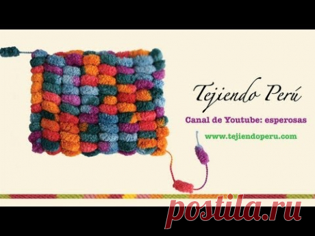 Tejiendo con lana pompom (pom pom wool)