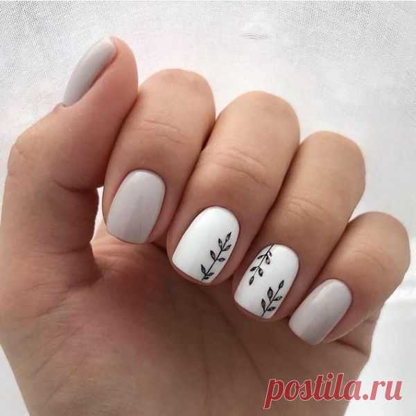 Нежный маникюр на короткий квадрат - 20Nails