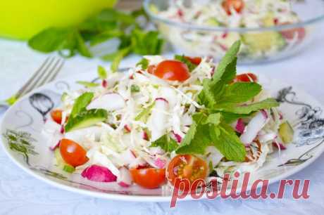 Капустный салат с редисом и мятой рецепт с фото пошагово - 1000.menu