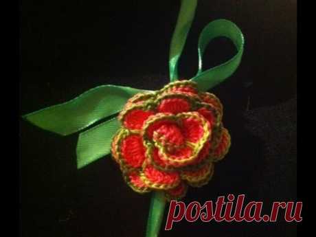 Вязаная РОЗА крючком HOW TO CROCHET ROSE