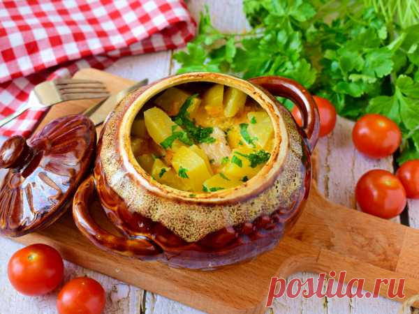 Жаркое из индейки с картошкой в духовке (в горшочках) — рецепт с фото пошагово